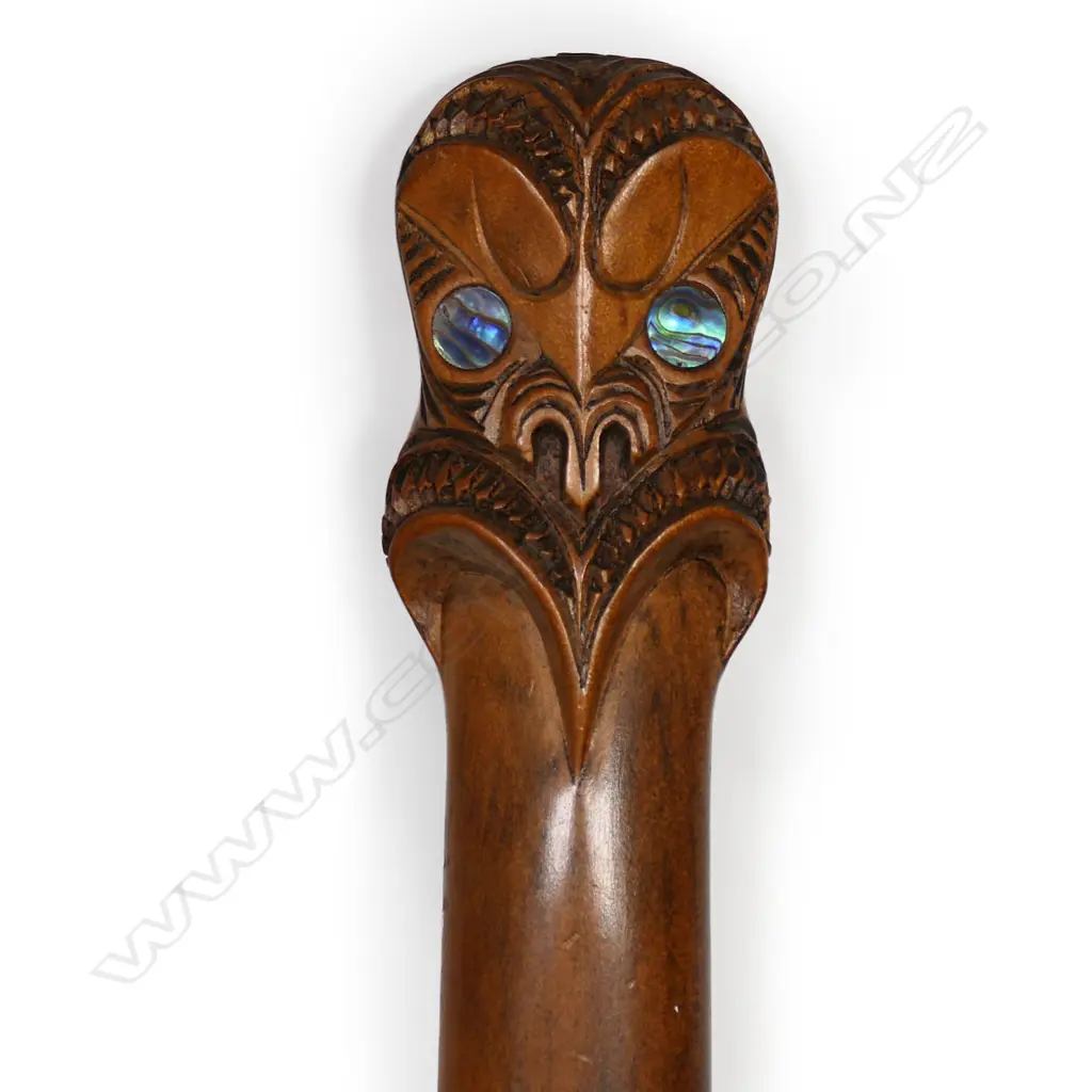 A contemporary carved Māori short waka hoe by Richard (Rangi) Redman, Image 1++